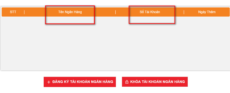 Phải cập nhật đầy đủ thông tin về tài khoản ngân hàng